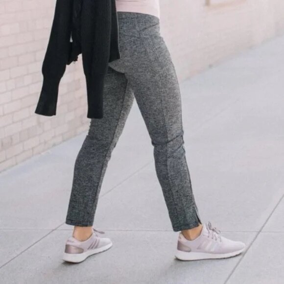 Athleta Grey Herringbone Mercer Ankle Slit Tight | XS - Picture 2 of 8